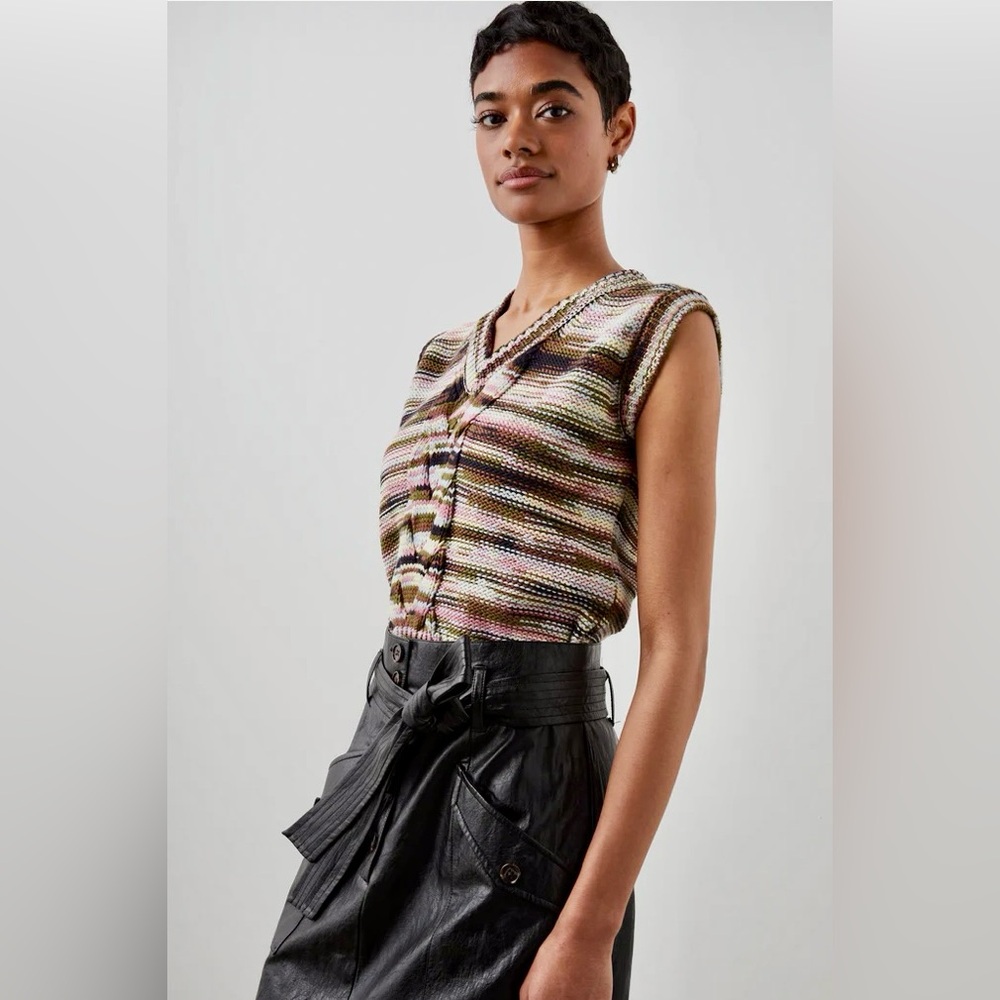 NWT RAILS Brixton Knit Sweater Vest Green/Brown/Pink Multi Forest Space Dye XL - Picture 5 of 16